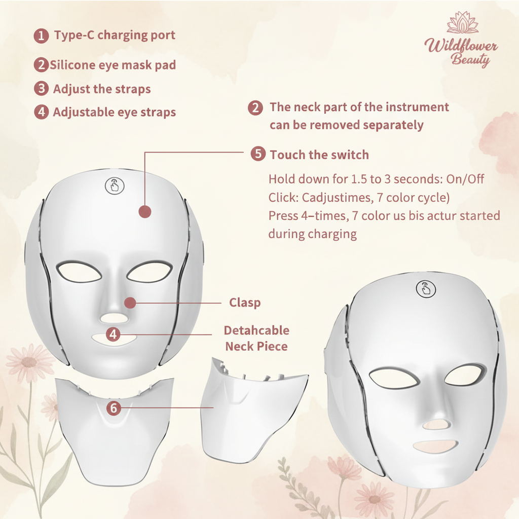 Wildflower Beauty™ 7-in-1 LED Face & Neck Mask