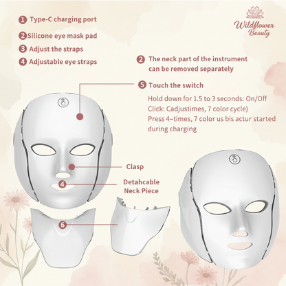 Wildflower Beauty™ 7-in-1 LED Face & Neck Mask